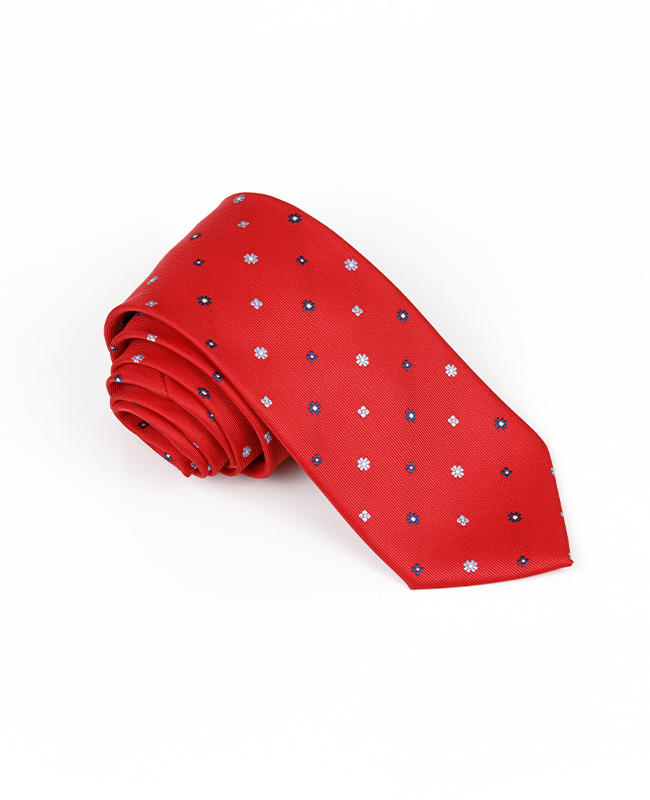 FN-011 Corbata de seda tejida a la moda de los hombres de encargo del fondo rojo del proveedor de China