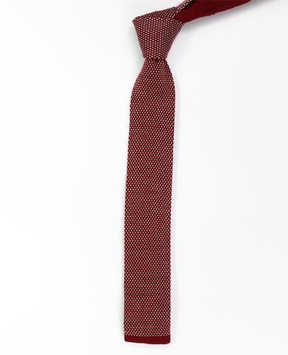 FN-106 Conjunto de corbata y pajarita de punto de seda hecha a mano de color rojo sólido de moda de alta calidad