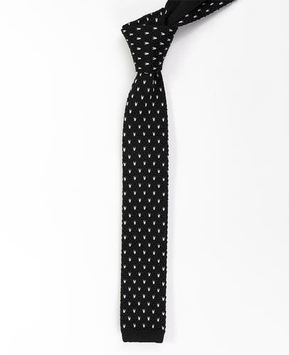 FN-107 Corbata de punto de seda hecha a mano de color blanco de punto pequeño de moda de alta calidad