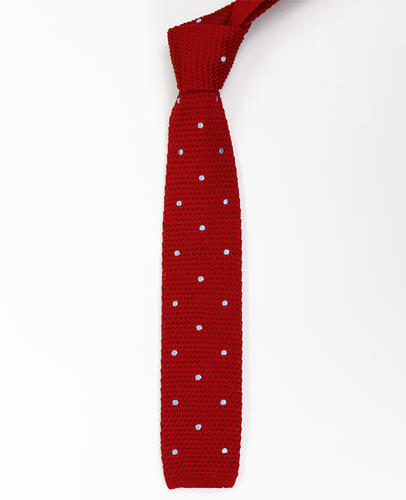 FN-108 Conjunto de corbata y pajarita de punto de seda hecha a mano de color rojo sólido de moda de alta calidad