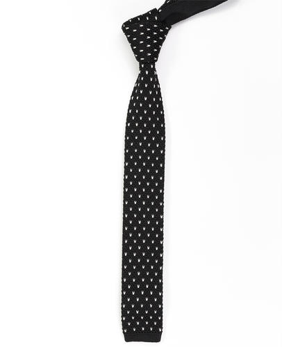 FN-110 Corbata de punto negra personalizable con estampado de amor