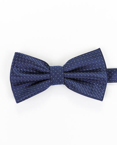 FN-065 Conjunto de pajarita, pañuelo y corbata de microfibra en color azul marino con diseño paisley